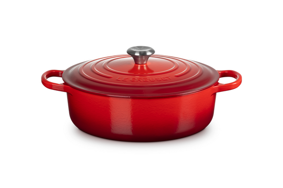 Le Creuset lage braadpan Signature rond 30 cm kersenrood - afb. 1