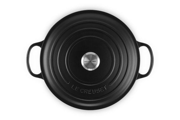 Le Creuset lage braadpan Signature rond 30 cm mat zwart - afb. 4