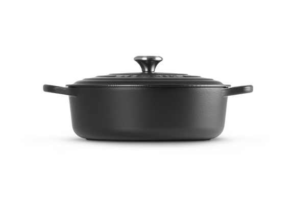 Le Creuset lage braadpan Signature rond 30 cm mat zwart - afb. 3