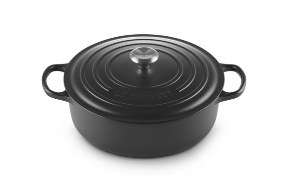 Le Creuset lage braadpan Signature rond 30 cm mat zwart - afb. 2