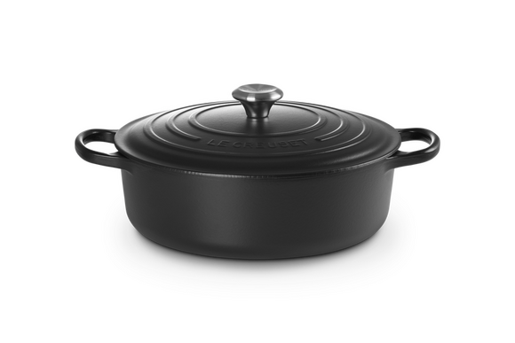 Le Creuset lage braadpan Signature rond 30 cm mat zwart - afb. 1