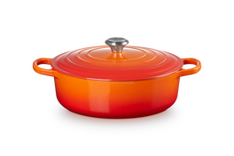 Le Creuset lage braadpan Signature rond 30 cm ORANJErood