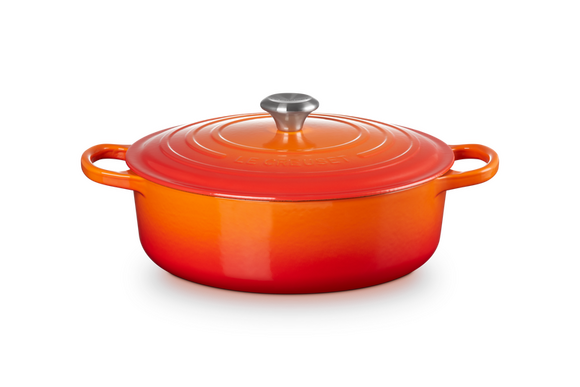 Le Creuset lage braadpan Signature rond 30 cm ORANJErood - afb. 1