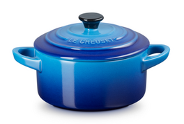 Le Creuset mini braadpan aardewerk 10 cm azureblauw