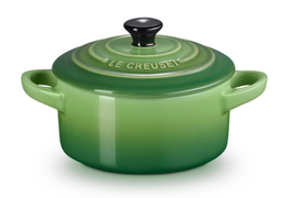 Le Creuset mini braadpan aardewerk 10 cm bamboo groen