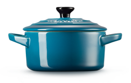 Le Creuset mini braadpan aardewerk 10 cm deep teal