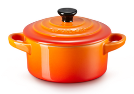 Le Creuset mini braadpan aardewerk 10 cm oranjerood