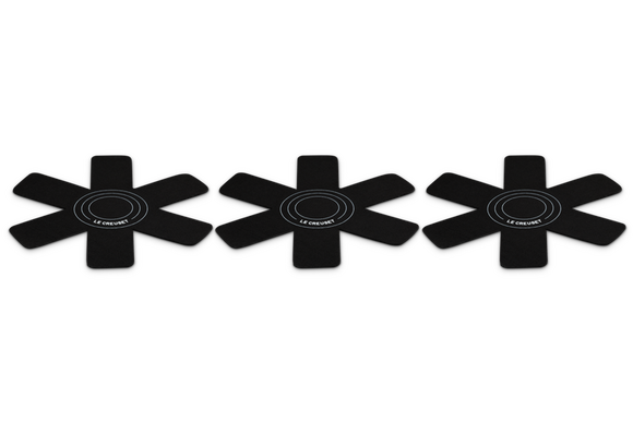 Le Creuset pannenbeschermer zwart set van 3 stuks - afb. 3