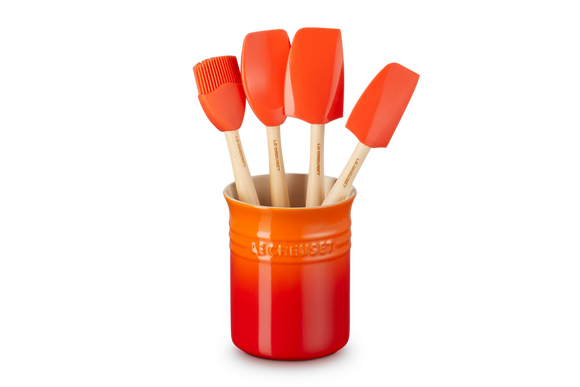 Le Creuset Premium spatelpot met 4 tools oranjerood - afb. 3