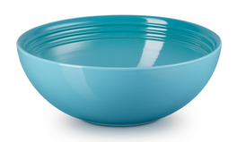 Le Creuset aardewerk serveerbowl 24 cm caribbean blue