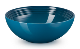 Le Creuset aardewerk serveerbowl 24 cm deep teal