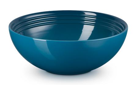 Le Creuset aardewerk serveerbowl 24 cm deep teal - afb. 1