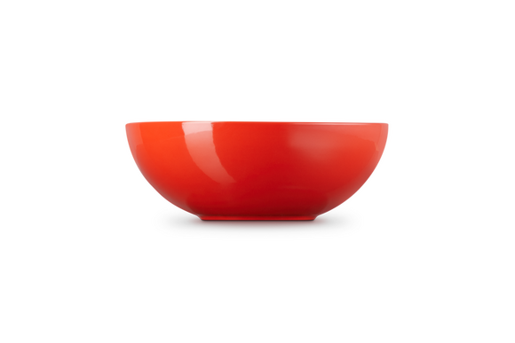 Le Creuset aardewerk serveerbowl 24 cm kersenrood - afb. 3