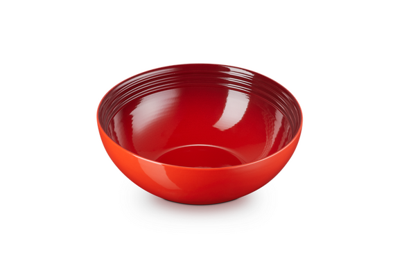 Le Creuset aardewerk serveerbowl 24 cm kersenrood - afb. 4