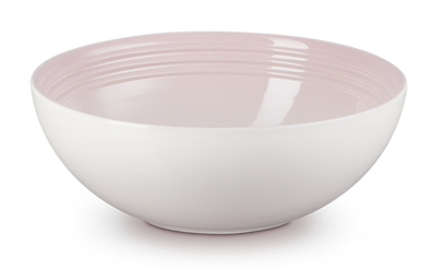 Le Creuset aardewerk serveerbowl 24 cm shell pink - afb. 1