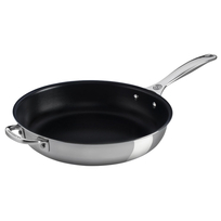 Le Creuset Signature 3-ply diepe koekenpan antikleef 32 cm met tegengreep