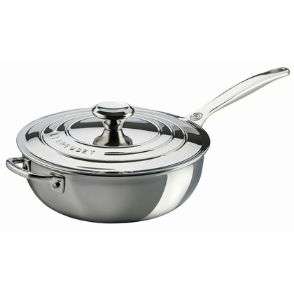 Le Creuset Signature 3-ply sauteuse antikleef 24 cm 3,3 ltr met tegengreep - afb. 1