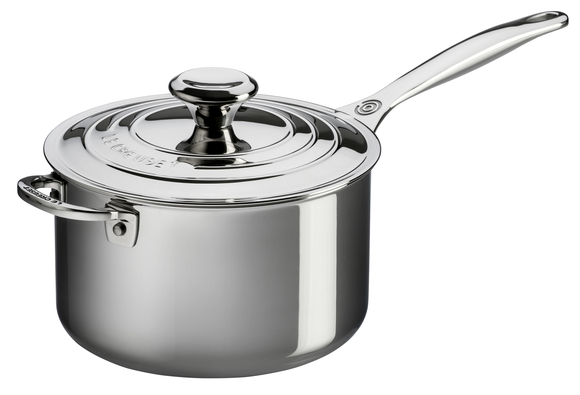 Le Creuset Signature 3-ply steelpan 20 cm 3,8 ltr met tegengreep - afb. 1