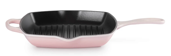 Le Creuset vierkante grillpan 26 cm shell pink - afb. 1