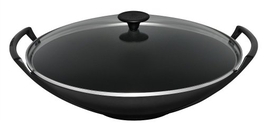 Le Creuset wok met deksel 36 cm mat zwart