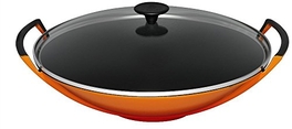 Le Creuset wok met deksel 36 cm ORANJErood