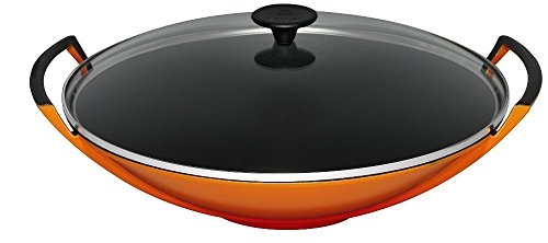 Le Creuset wok met deksel 36 cm ORANJErood - afb. 1