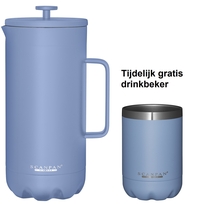 Scanpan dubbelwandige French Press koffiezetter airy blue + drinkbeker