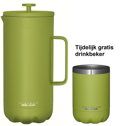 Scanpan dubbelwandige French Press koffiezetter dark lemon + drinkbeker - afb. 1