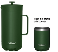 Scanpan dubbelwandige French Press koffiezetter forest green + drinkbeker