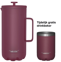 Scanpan dubbelwandige French Press koffiezetter persian red + drinkbeker